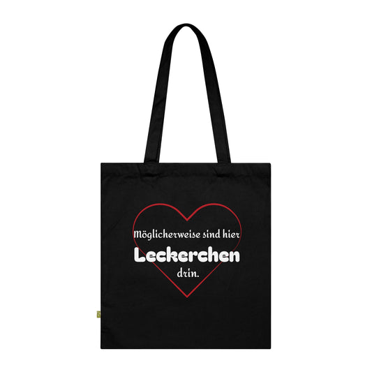 Baumwolltasche Möglicherweise sind hier Leckerchen drin schwarz.