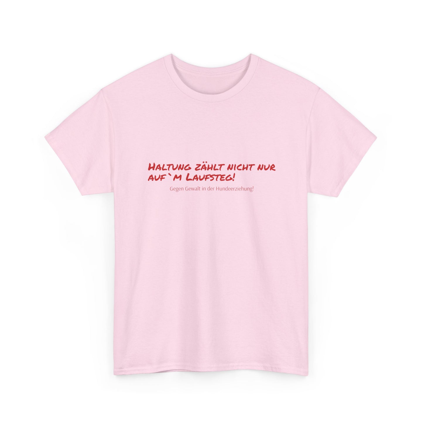 T-Shirt Baumwolle Gegen Gewalt in der Hundeerziehung rosa.