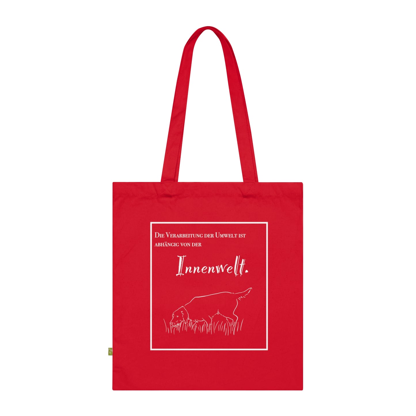 Baumwolltasche rot Jagdhund.