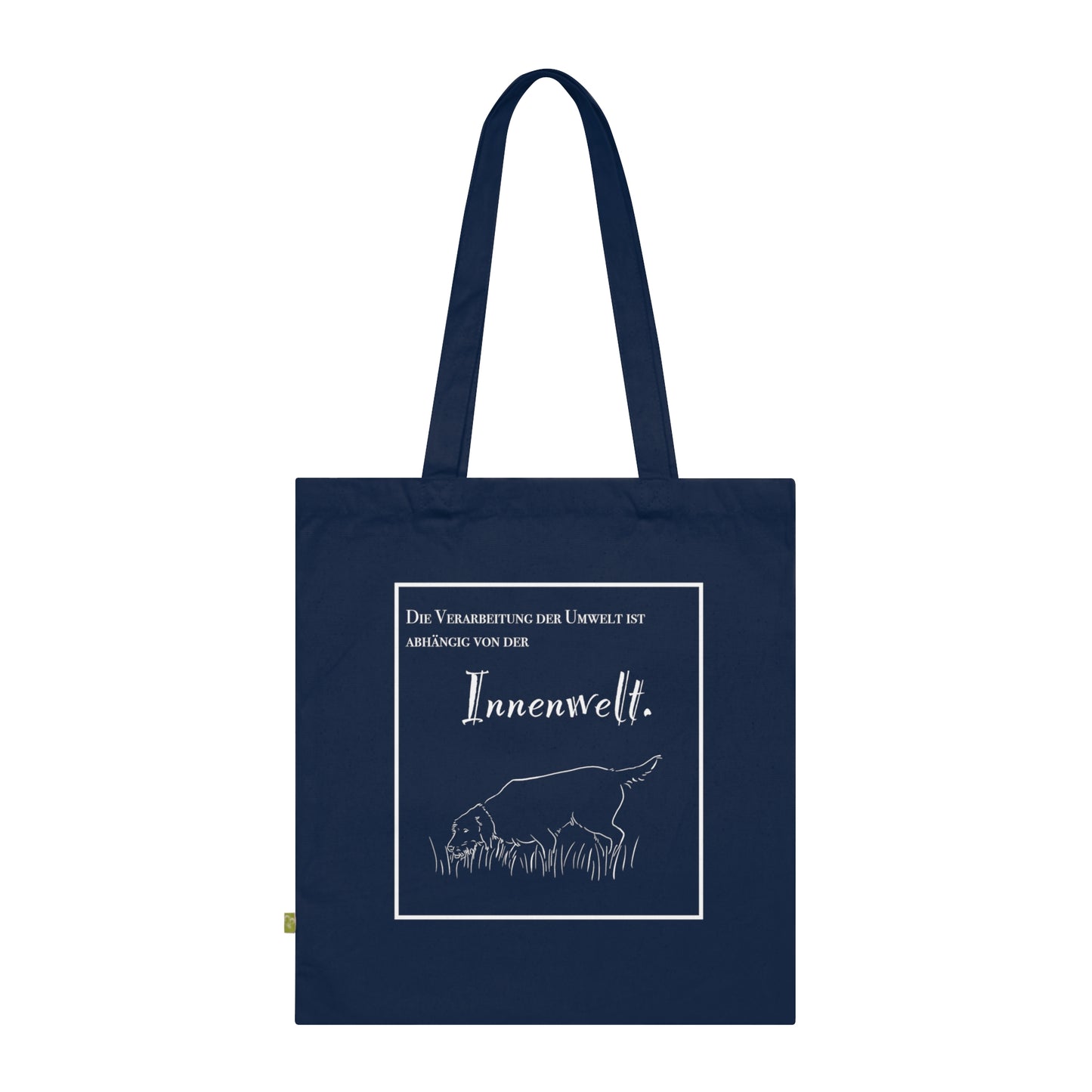 Baumwolltasche blau Jagdhund.