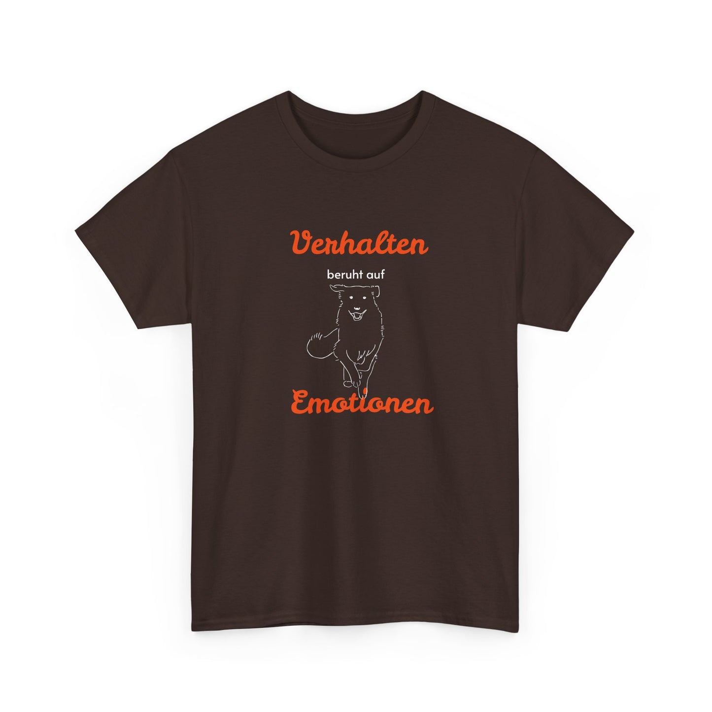 T-Shirt Baumwolle Verhalten beruht auf Emotionen in braun.