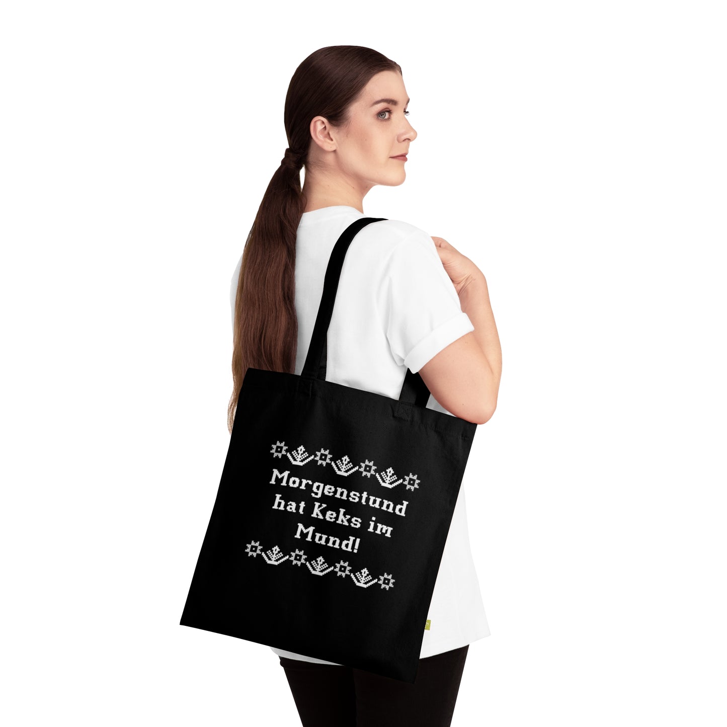 Baumwolltasche "Morgenstund hat Keks im Mund"