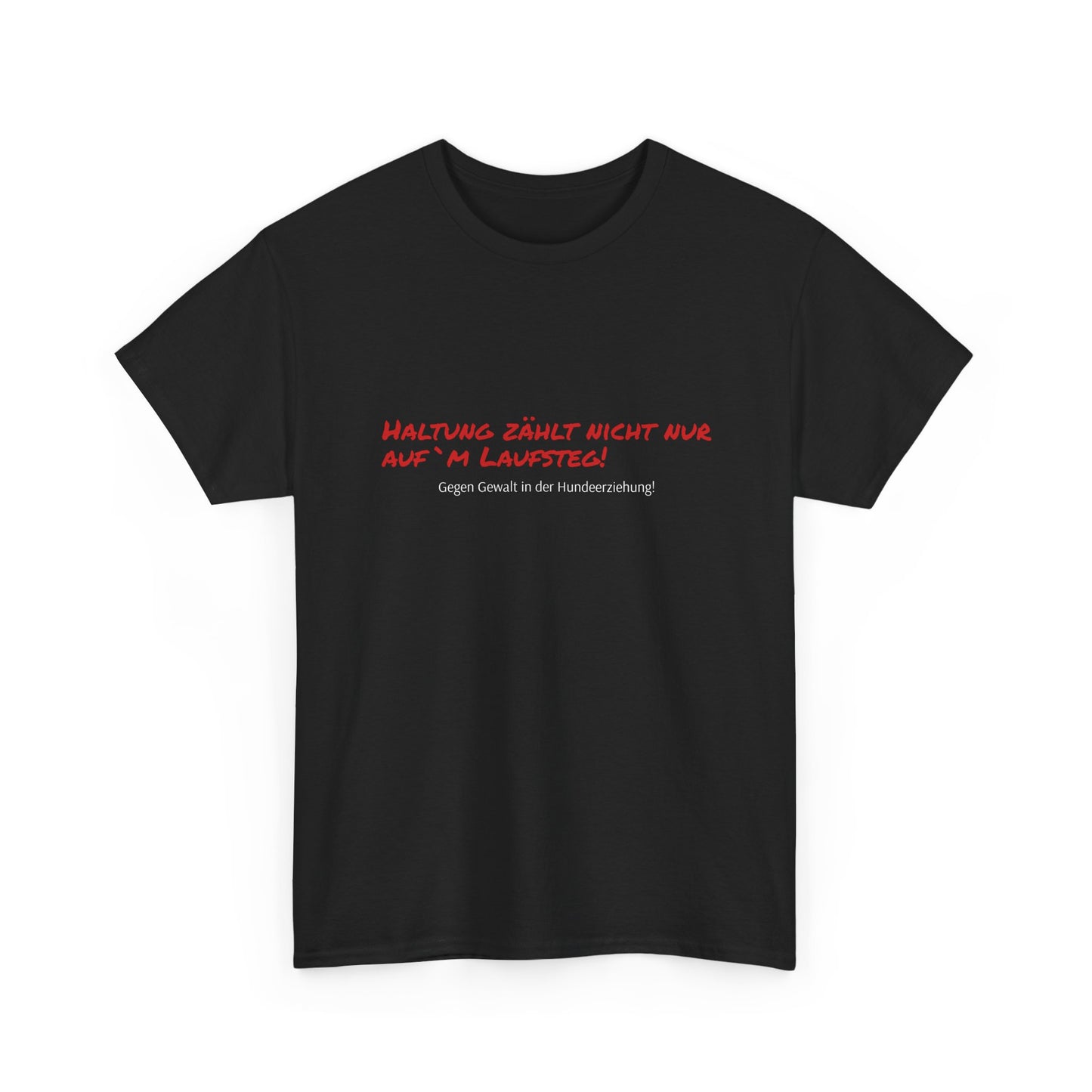 T-Shirt Baumwolle Gegen Gewalt in der Hundeerziehung schwarz.