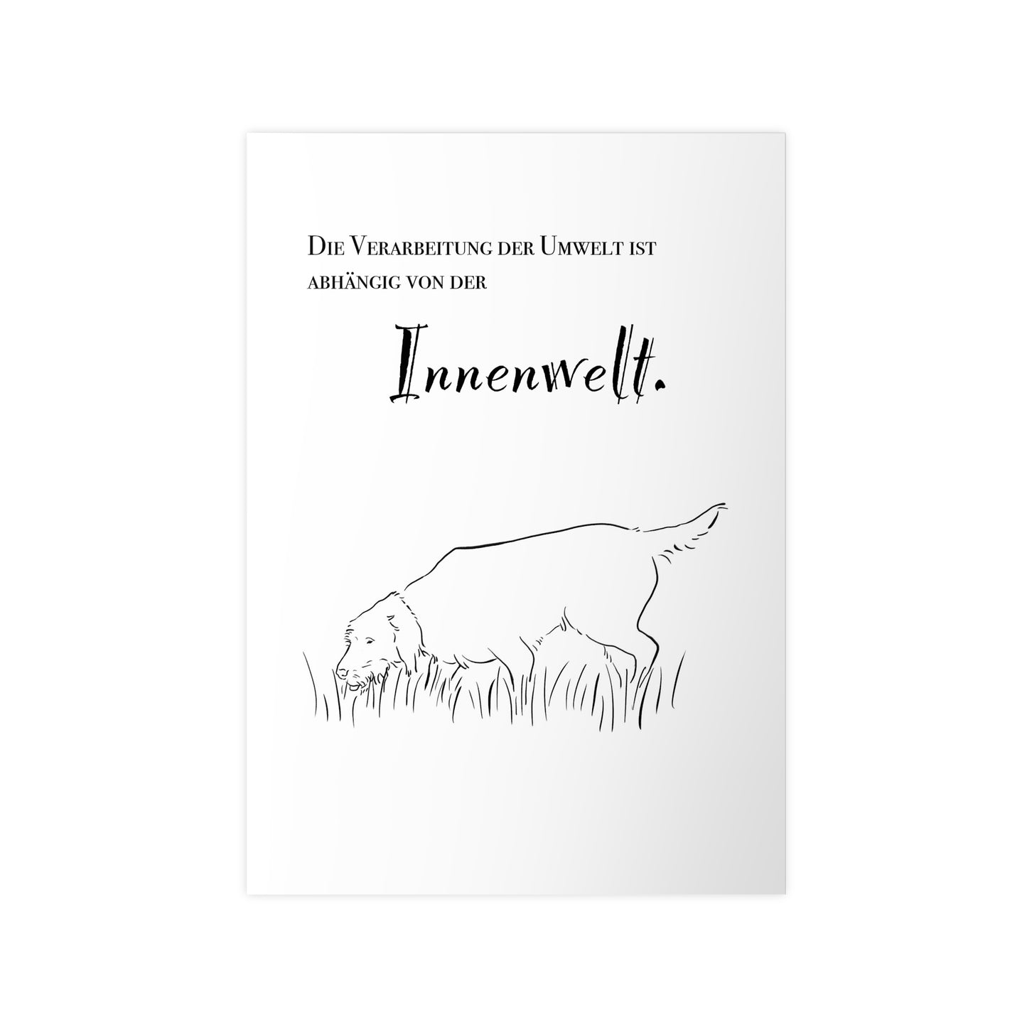 Poster Fotopapier Jagdhund mit Statement