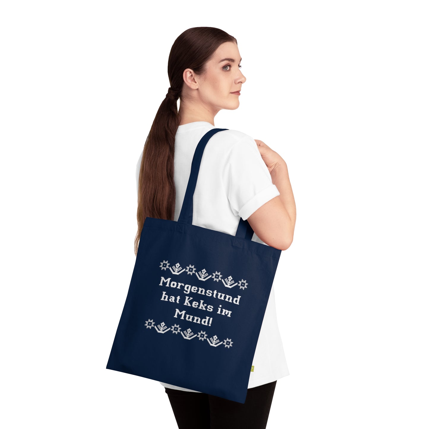 Baumwolltasche "Morgenstund hat Keks im Mund"