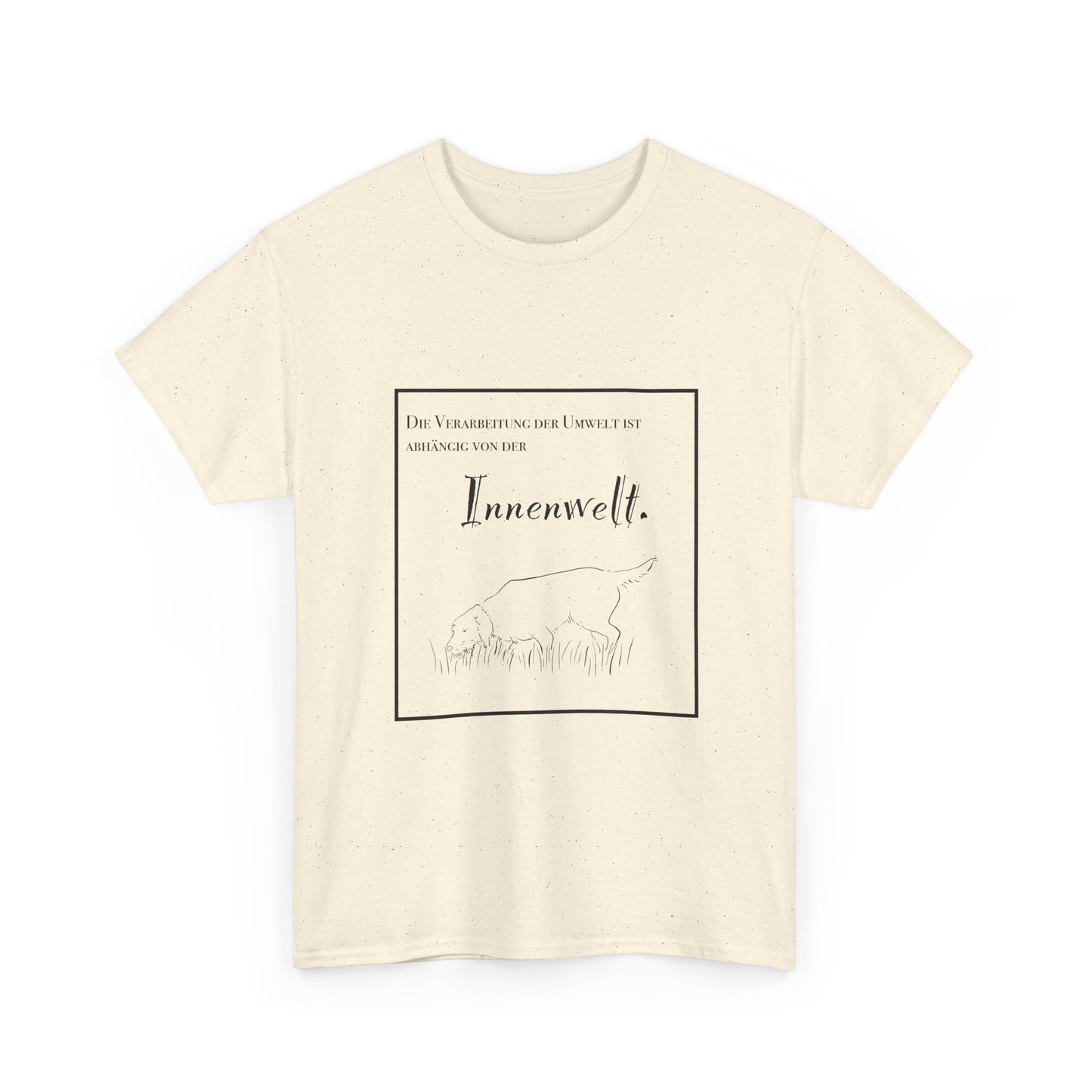 T-Shirt Baumwolle Statement und Zeichnung Jagdhund natur.