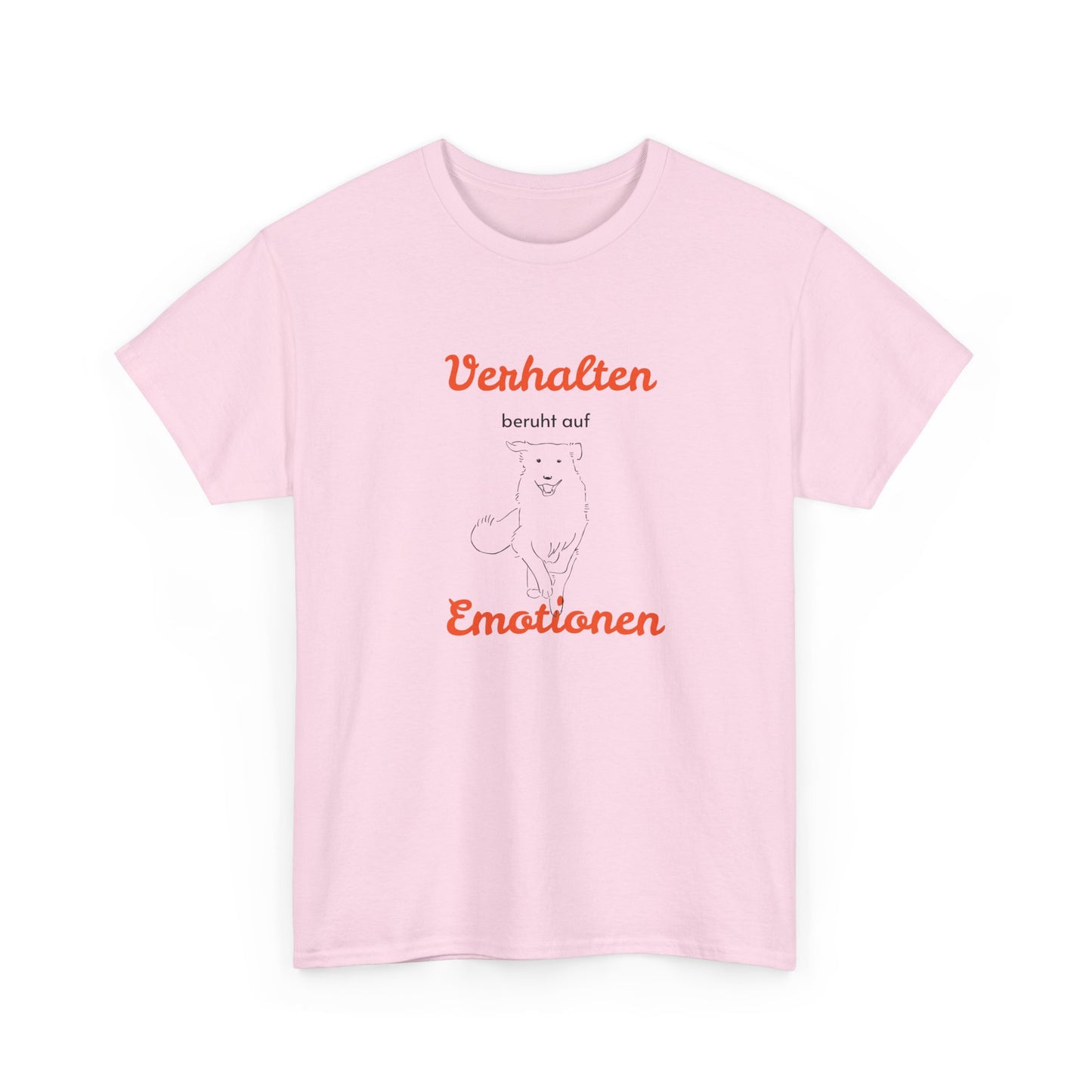 T-Shirt Baumwolle Verhalten beruht auf Emotionen in rosa.