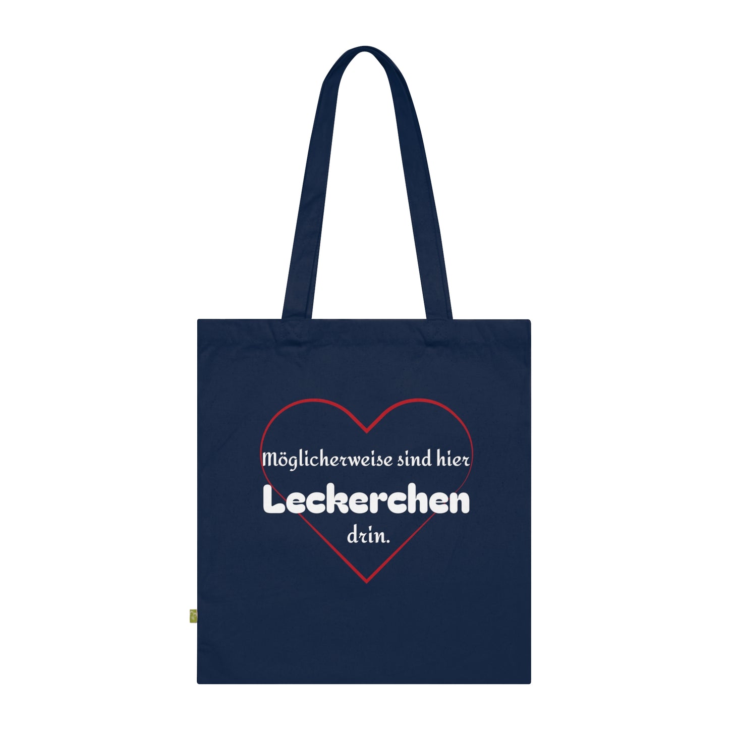 Baumwolltasche Möglicherweise sind hier Leckerchen drin blau.