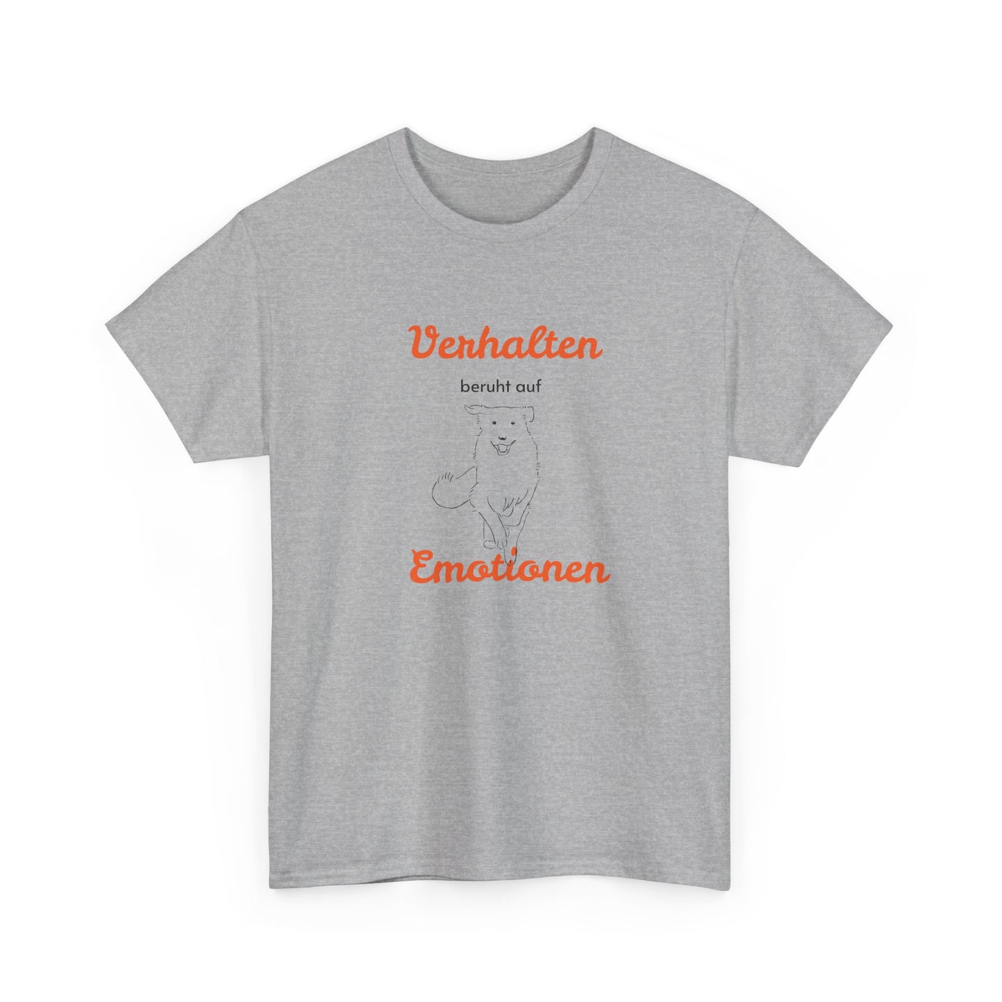 T-Shirt Baumwolle Verhalten beruht auf Emotionen in hellgrau.