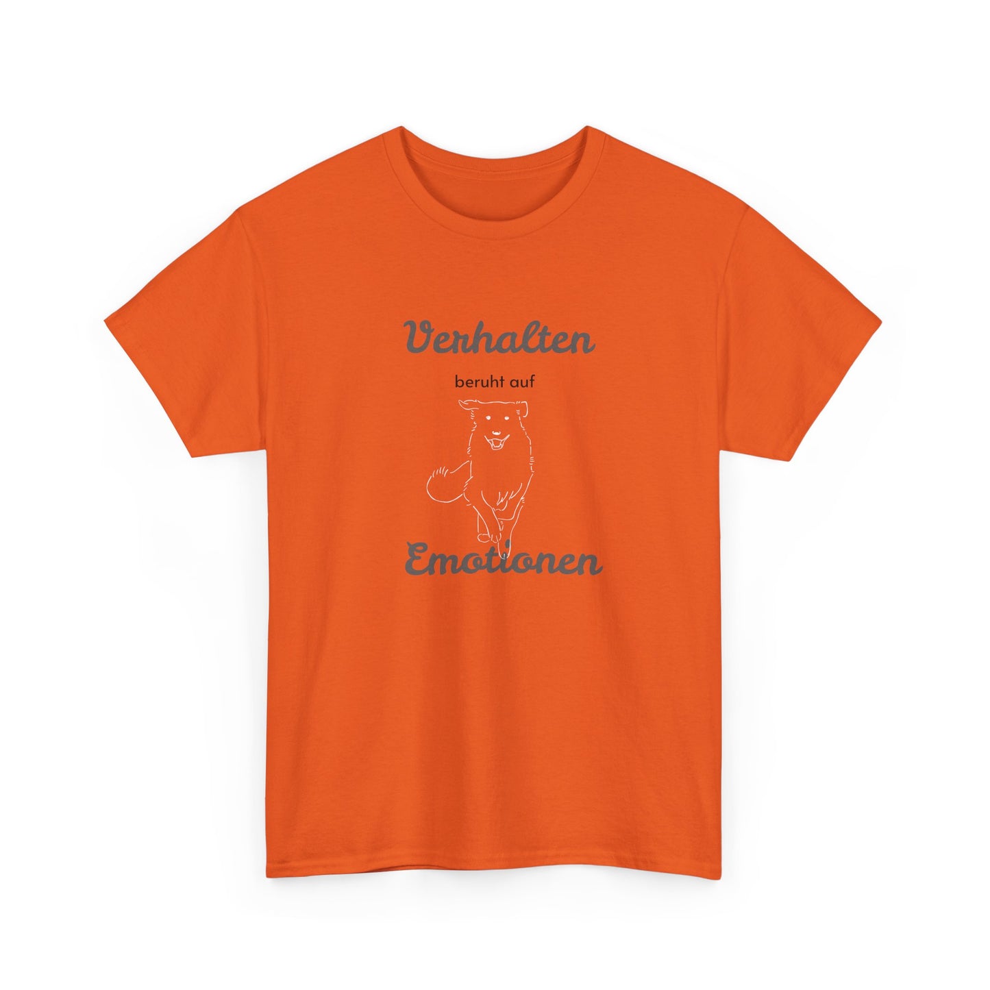 T-Shirt Baumwolle Verhalten beruht auf Emotionen in orange.