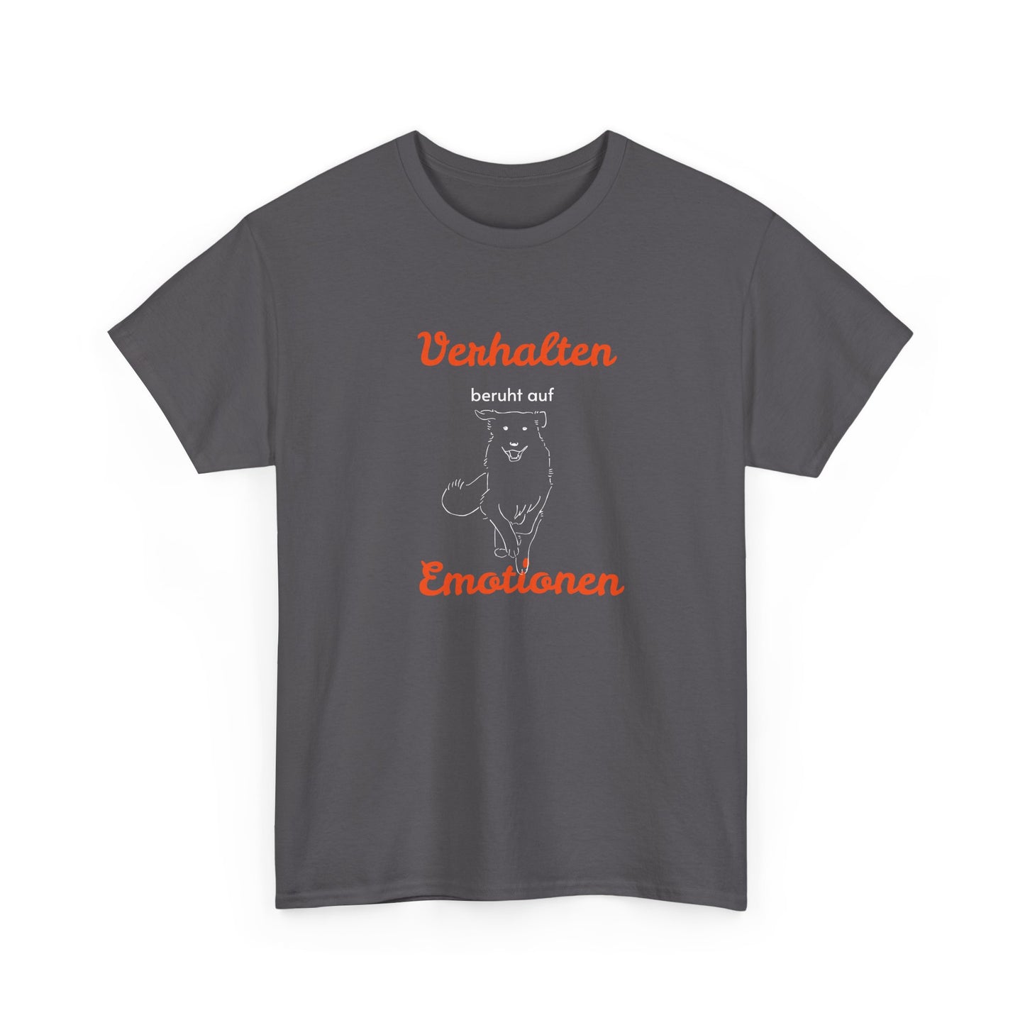 T-Shirt Baumwolle Verhalten beruht auf Emotionen in grau.