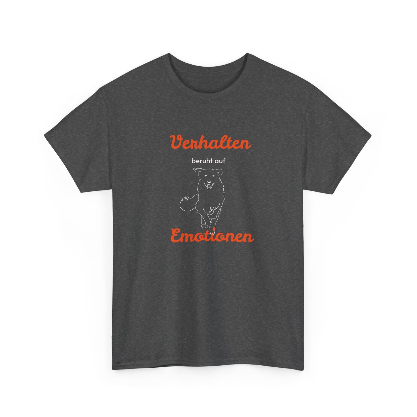 T-Shirt Baumwolle Verhalten beruht auf Emotionen in dunkelgrau.