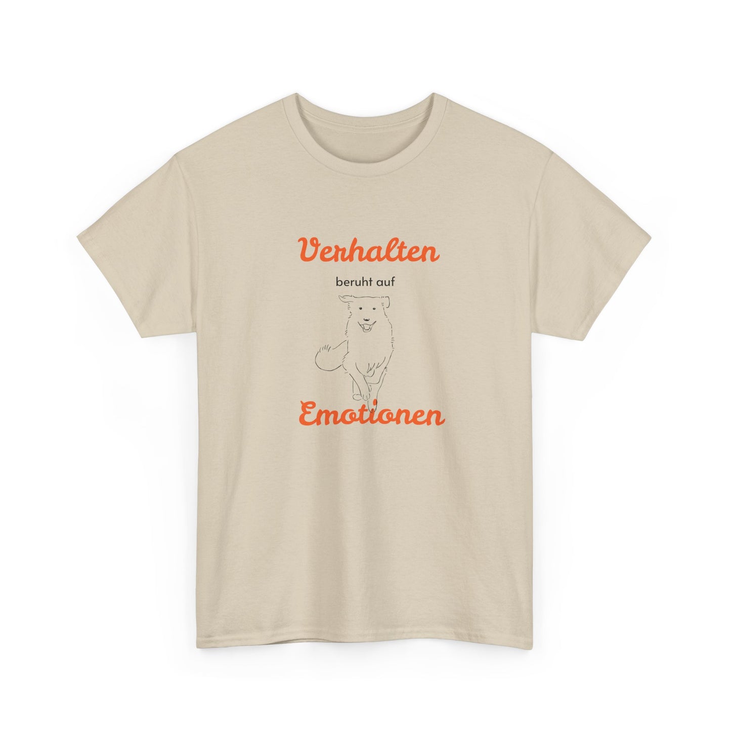 T-Shirt Baumwolle Verhalten beruht auf Emotionen in sand.