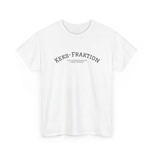 Keks-Fraktion T-Shirt – Hundetraining ohne Gewalt, weißes Unisex-Shirt