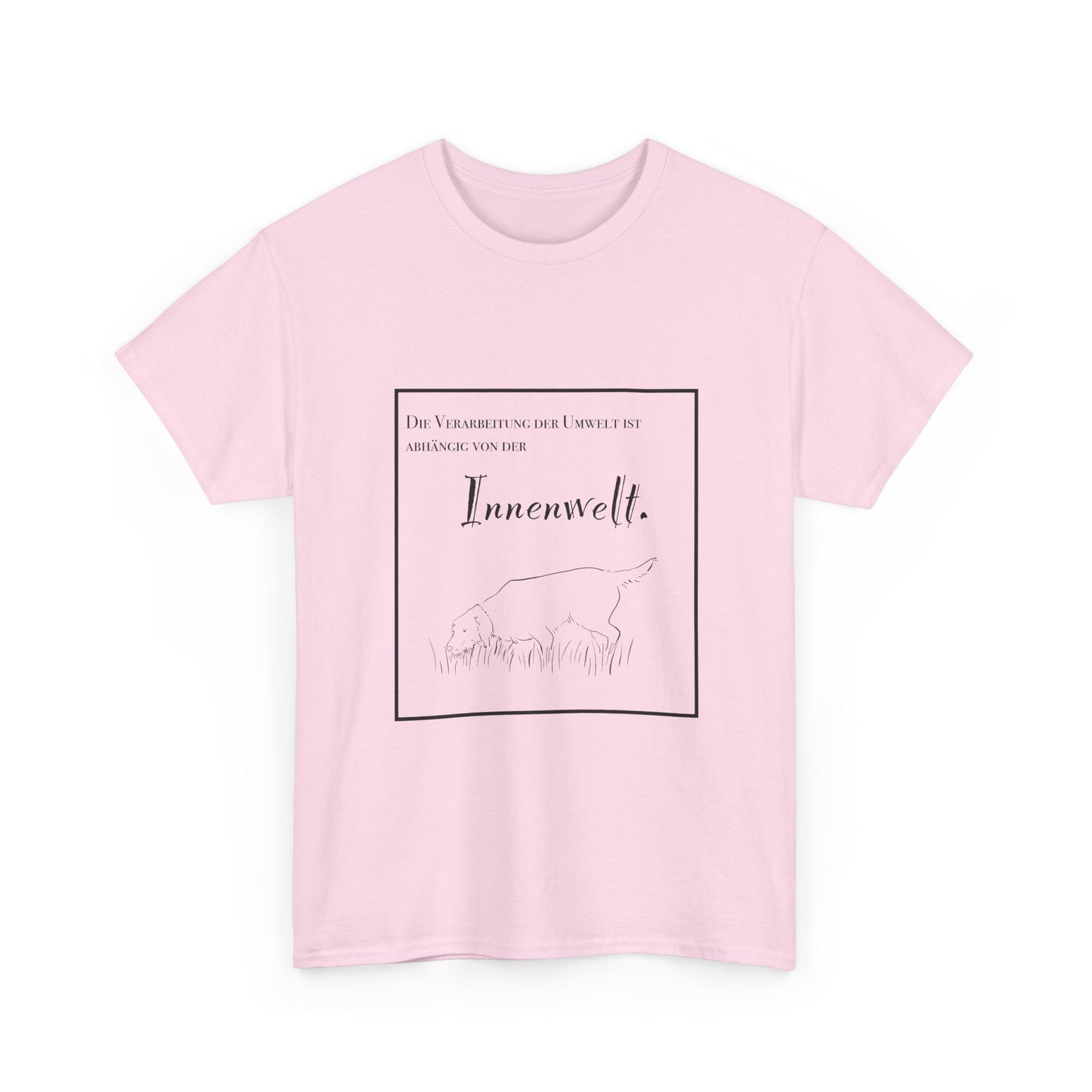 T-Shirt Baumwolle Statement und Zeichnung Jagdhund rosa.