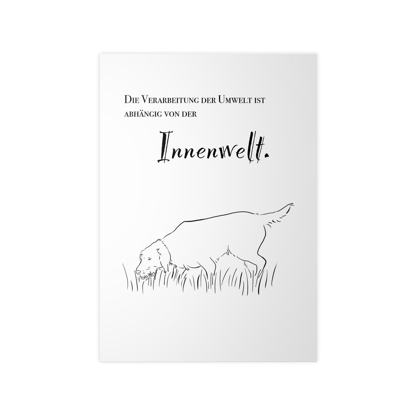 Poster Fotopapier Jagdhund mit Statement