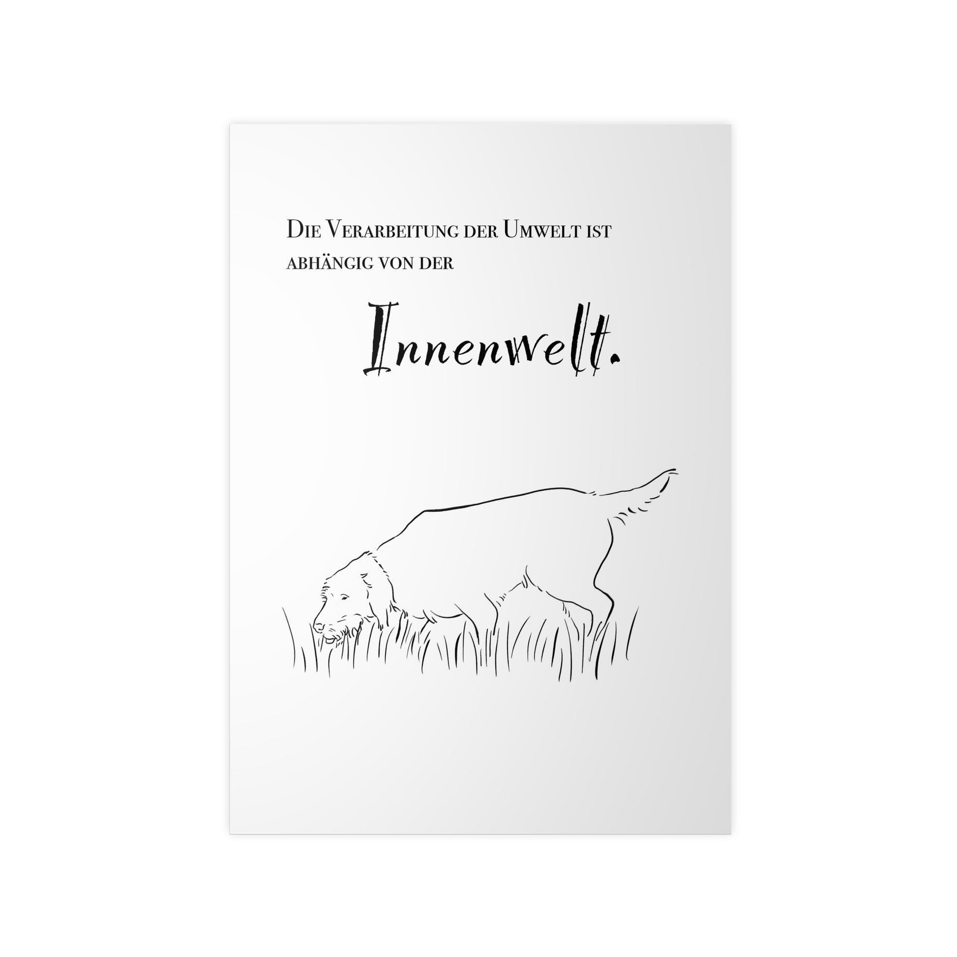 Poster Fotopapier Jagdhund mit Statement