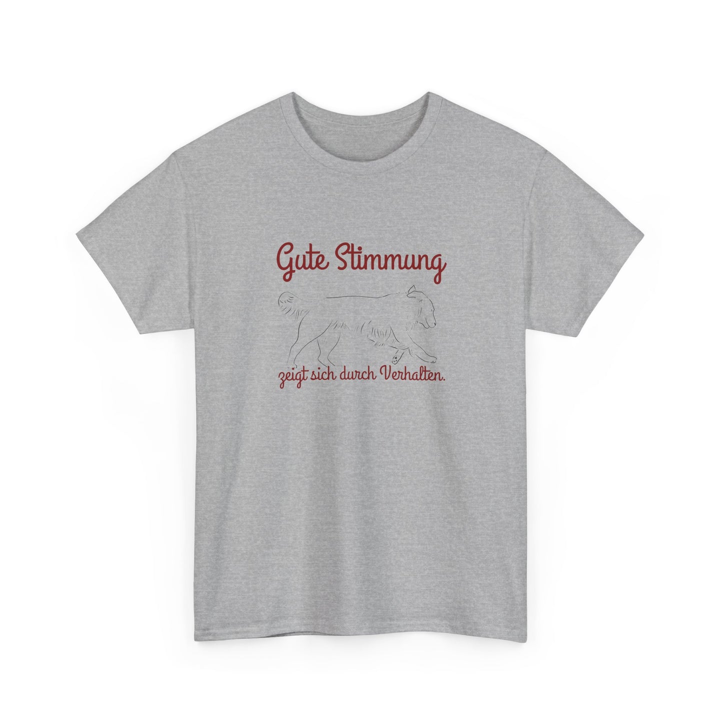 T-Shirt Baumwolle Gute Stimmung zeigt sich durch Verhalten hellgrau.