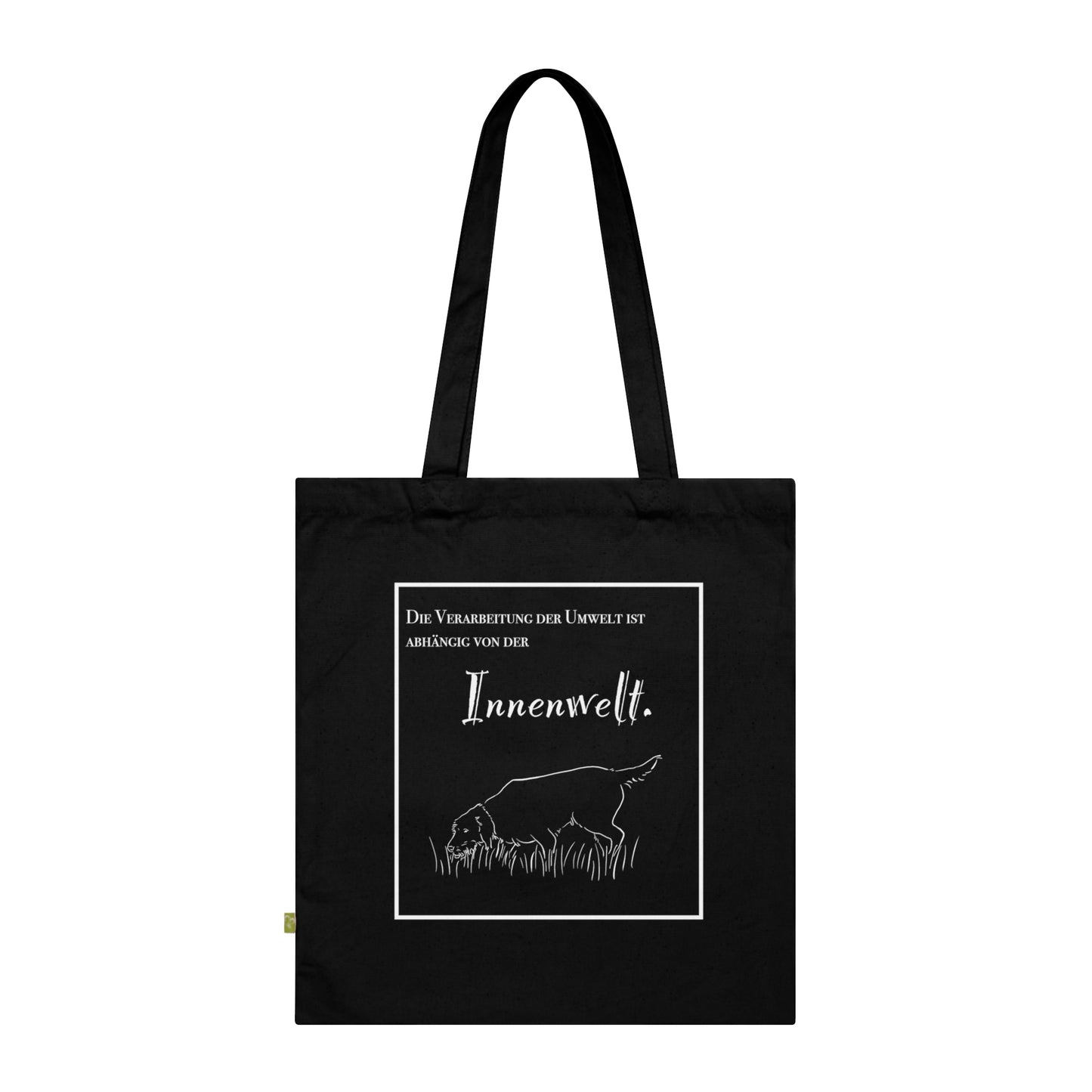 Baumwolltasche schwarz Jagdhund.